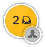 Magnification on collaborative functions for a publisher, here the number of mails sent by the team